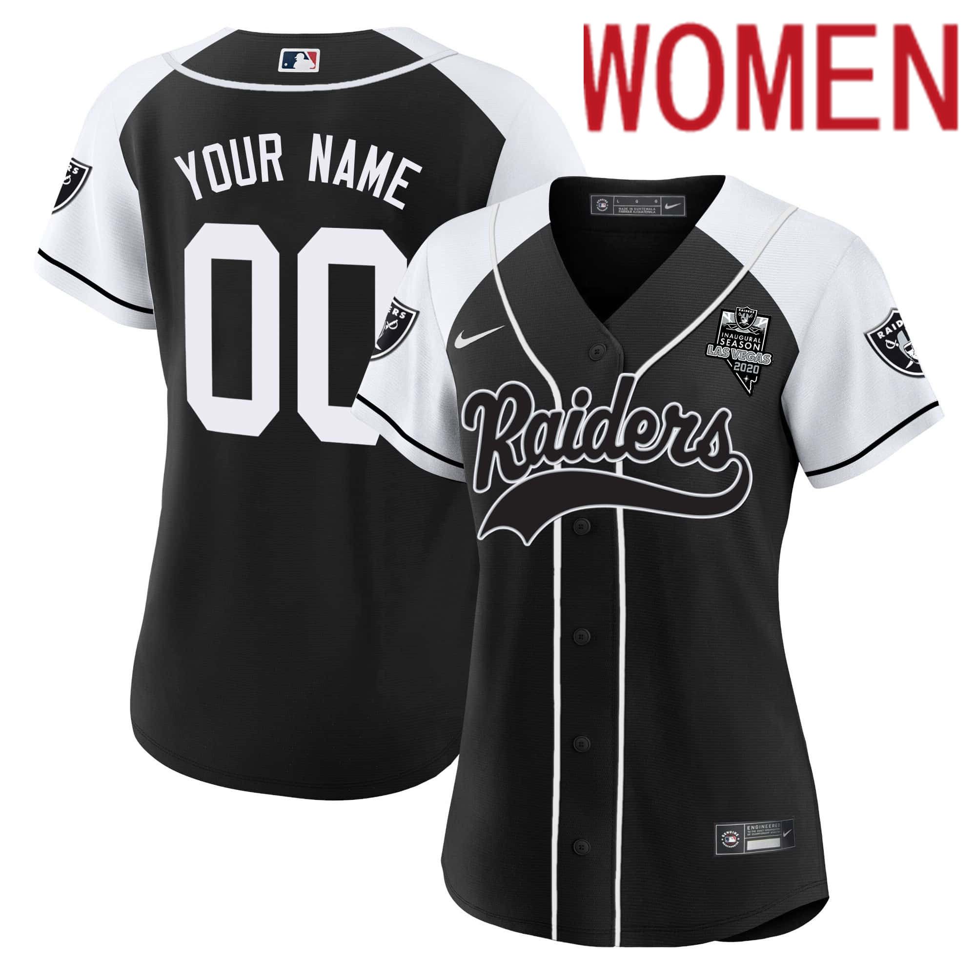 Women Oakland Raiders Black 2024 Nike Vapor Baseball Custom NFL Jersey style 1->customized nfl jersey->Custom Jersey